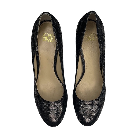 Joan & David ☀︎︎ Metallic Animal Print Platform Pumps Heels ☀︎︎ Black ☀︎︎ 8.5M - Picture 10 of 16